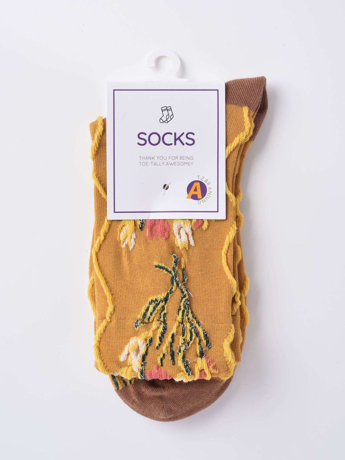 Retro Tulip Garden Jacquard Crew Socks - La Vie Est Belle