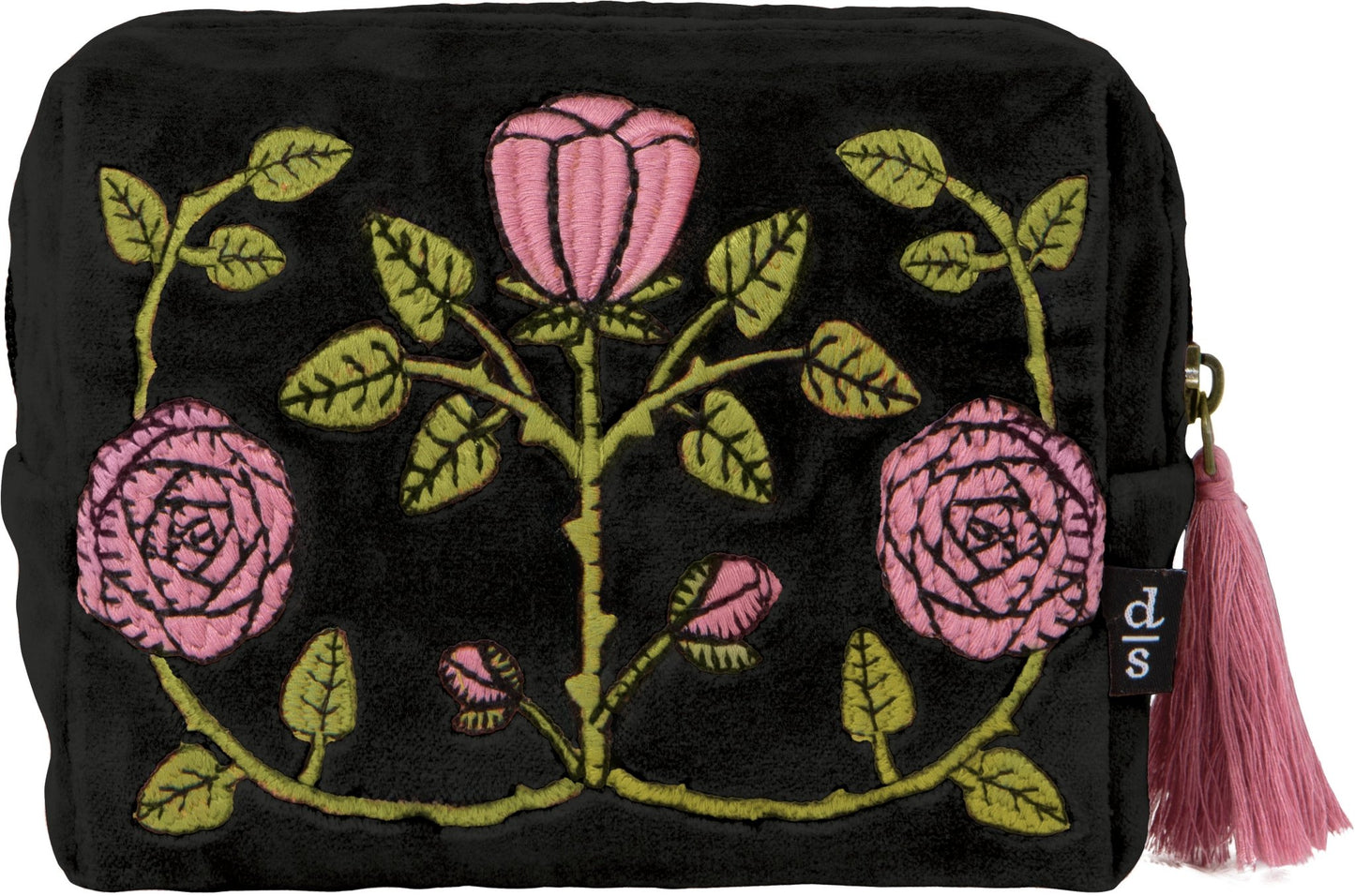Rose Briar Embroidered Pouch - La Vie Est Belle