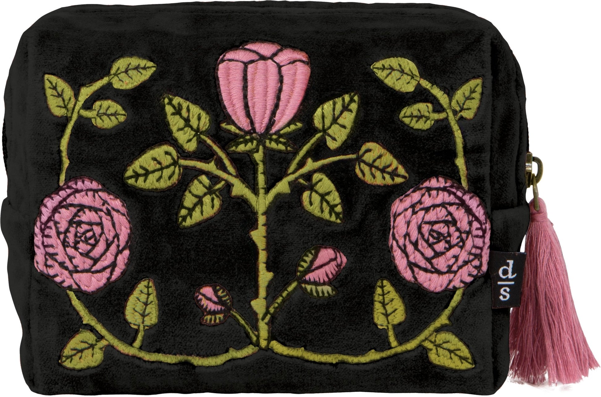Rose Briar Embroidered Pouch - La Vie Est Belle
