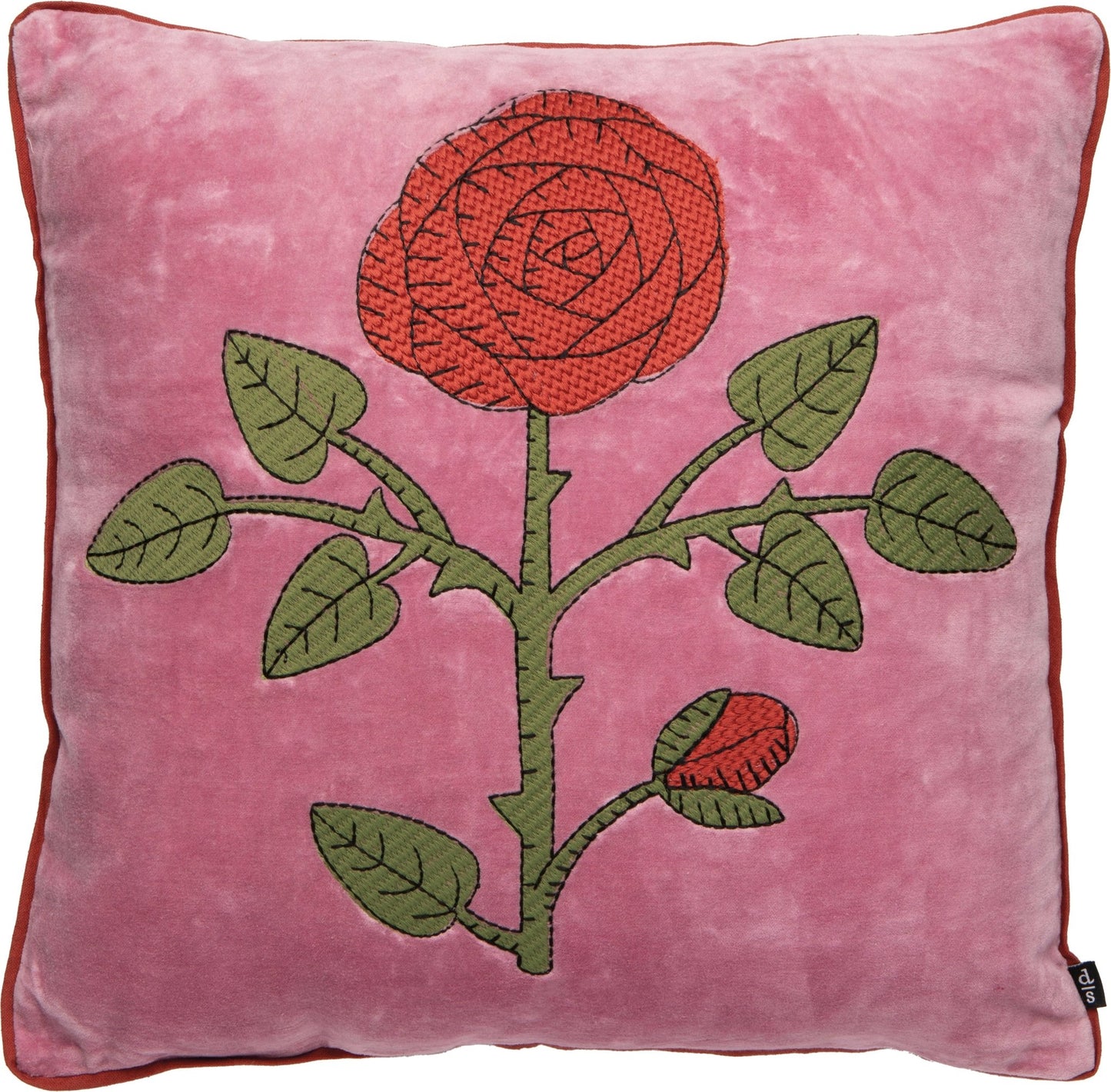 Rose Briar Embroidered Throw Pillow - La Vie Est Belle