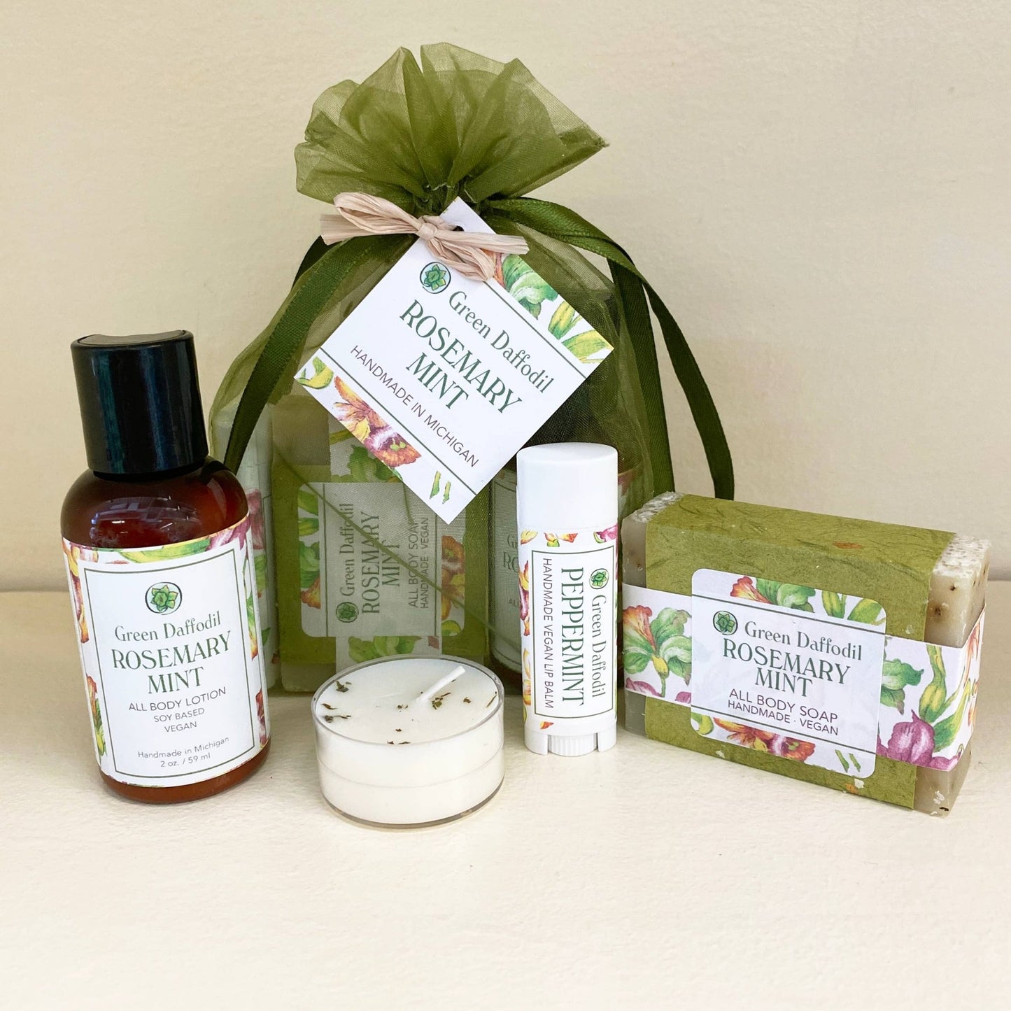 Rosemary Mint Organdy Quartet Gift Set - Essential Oils - La Vie Est Belle