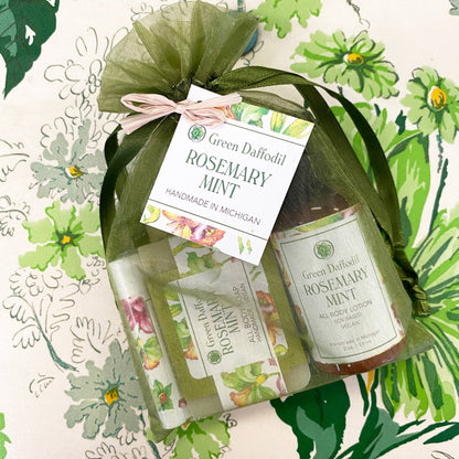 Rosemary Mint Organdy Quartet Gift Set - Essential Oils - La Vie Est Belle