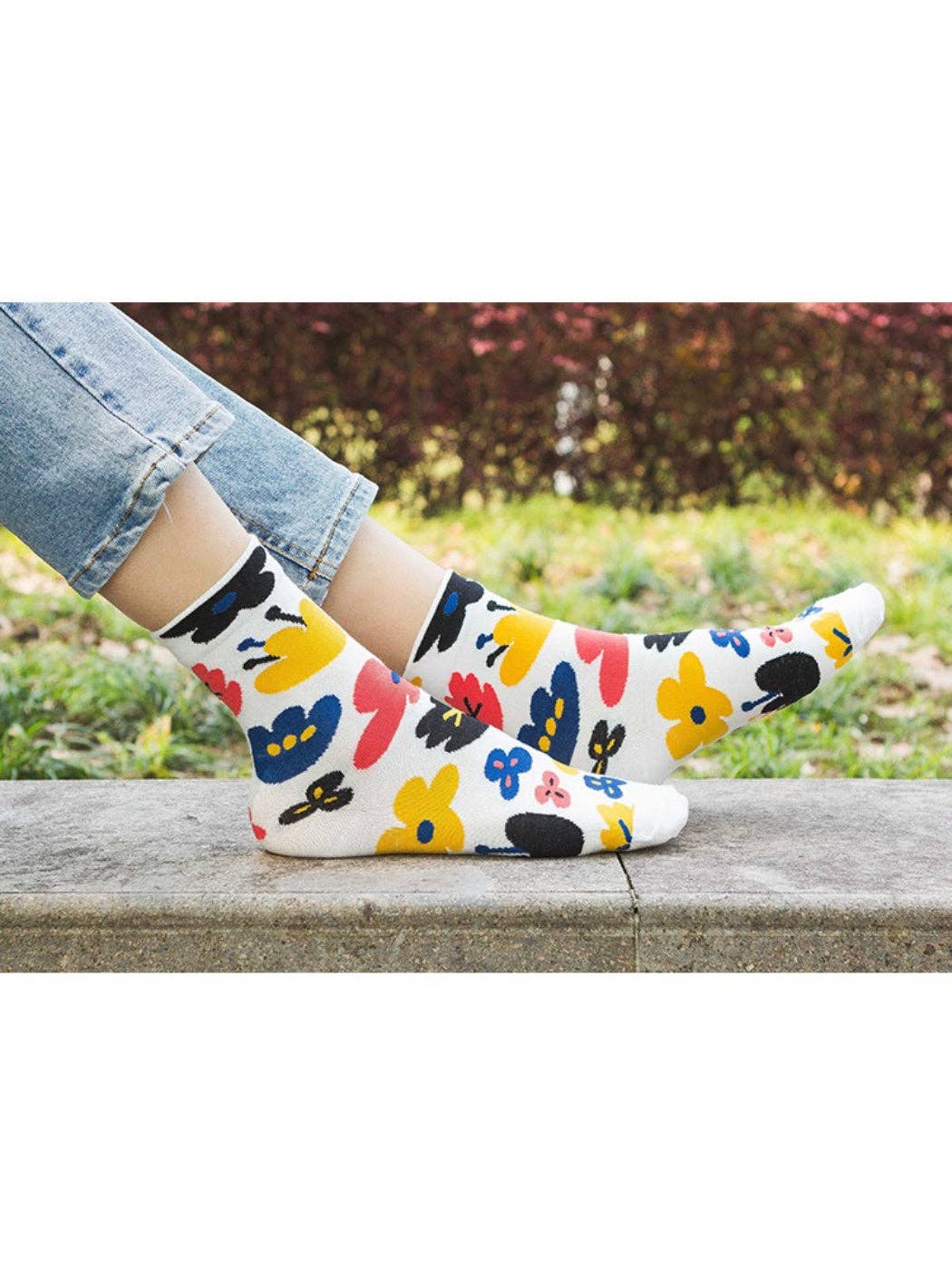 Rufia - Bloom Pop Art Crew Socks - La Vie Est Belle