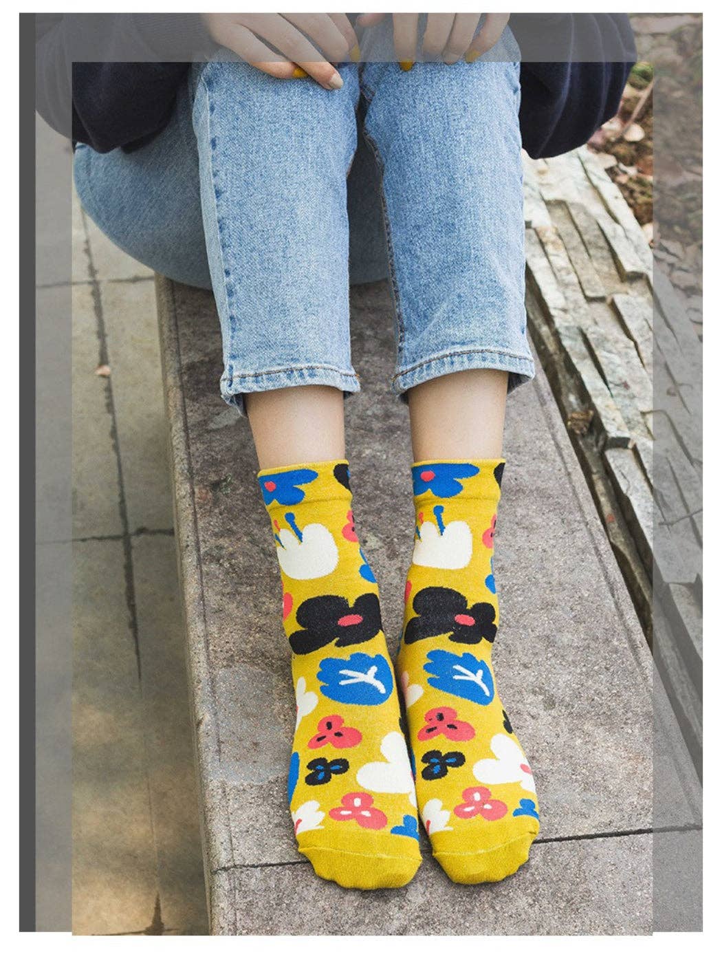 Rufia - Bloom Pop Art Crew Socks - La Vie Est Belle
