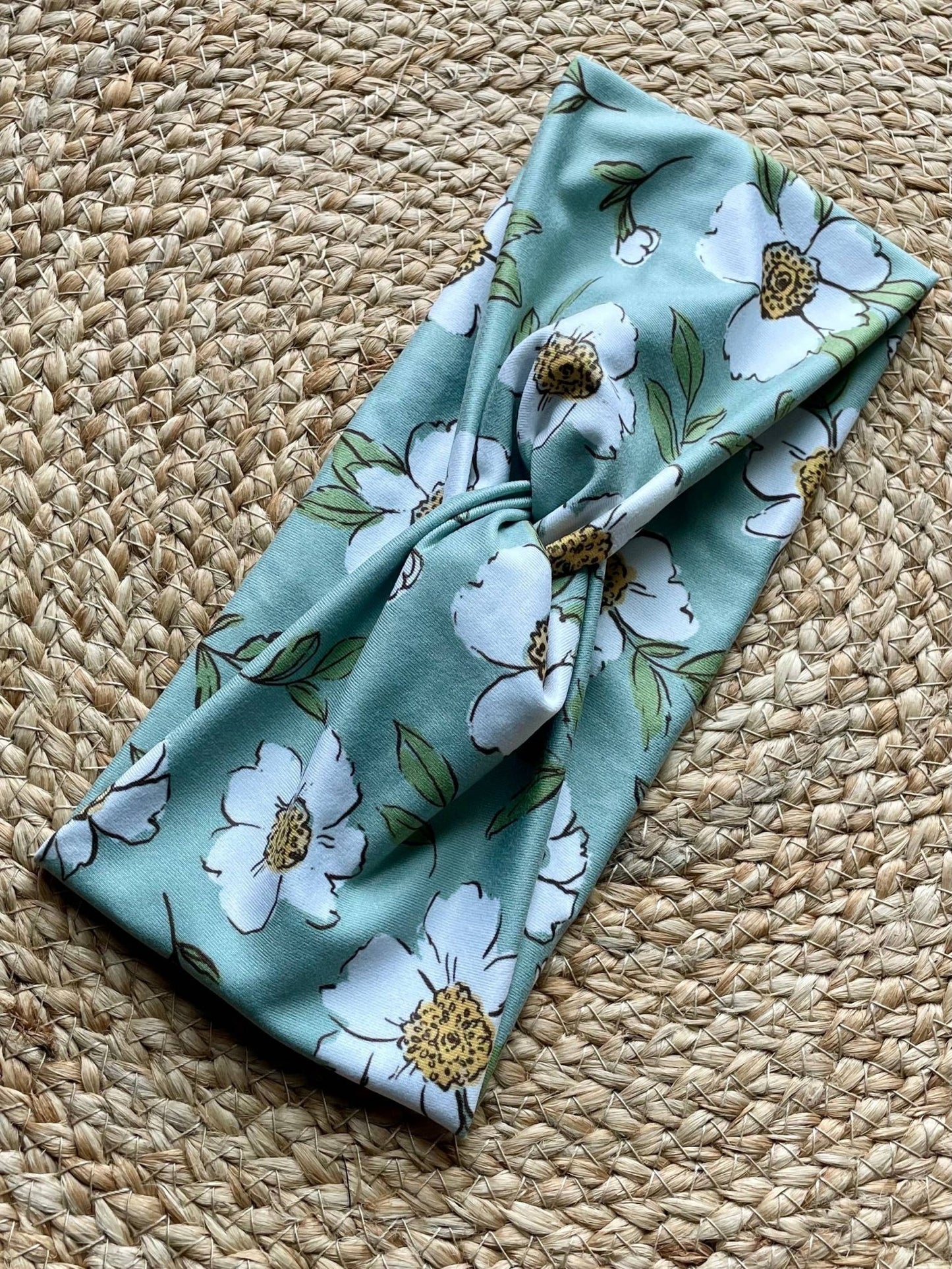Sage Blooms Knit Twist Headband - La Vie Est Belle