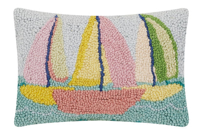 Sailboats Hook Pillow - La Vie Est Belle