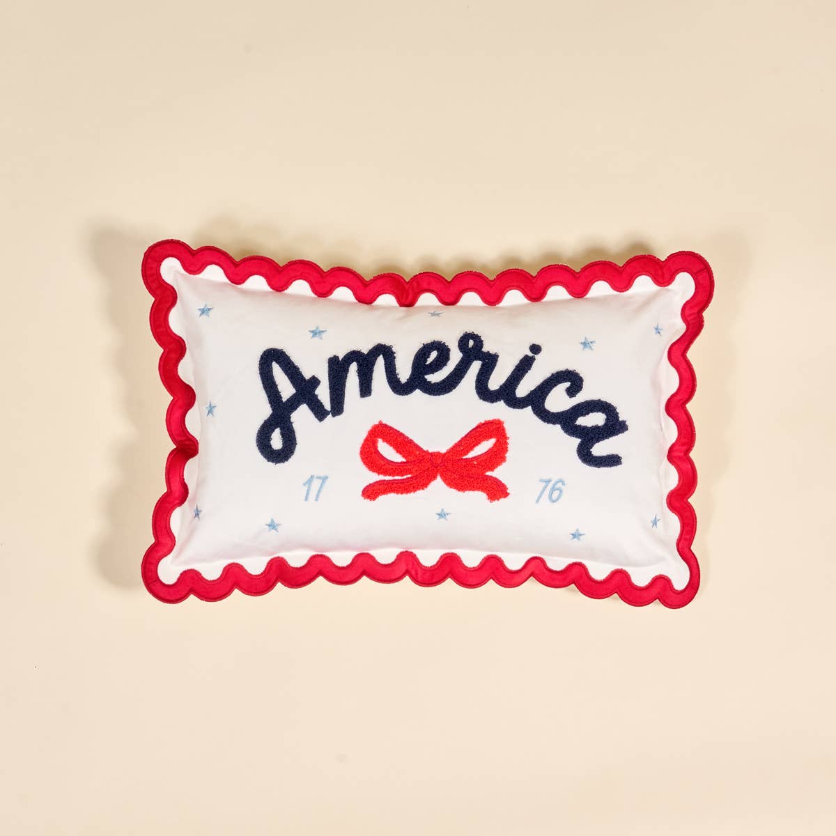 Scalloped Rectangle Throw Pillow–America - La Vie Est Belle