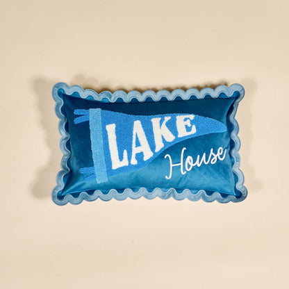 Scalloped Rectangle Throw Pillow–Lake House - La Vie Est Belle