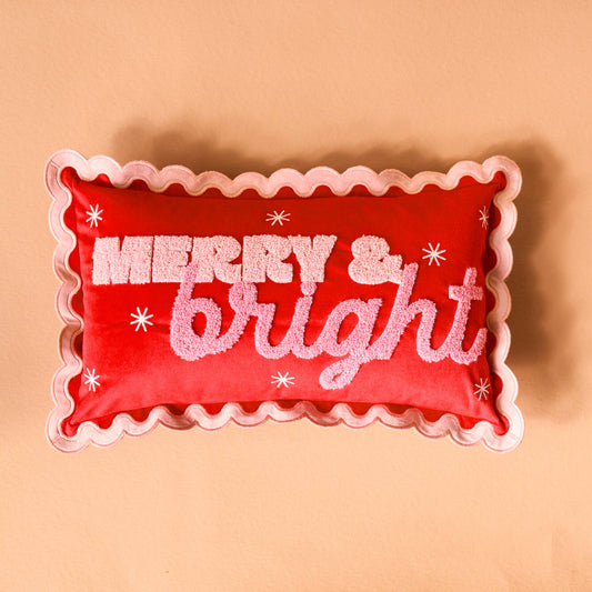 Scalloped Rectangle Throw Pillow - Merry & Bright - La Vie Est Belle