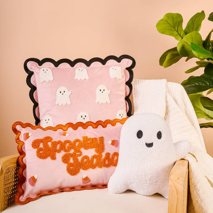Scalloped Rectangle Throw Pillow-Spooky Season - La Vie Est Belle