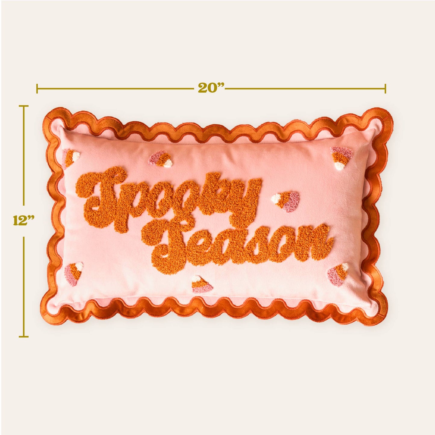 Scalloped Rectangle Throw Pillow-Spooky Season - La Vie Est Belle
