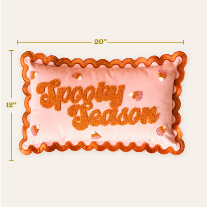 Scalloped Rectangle Throw Pillow-Spooky Season - La Vie Est Belle