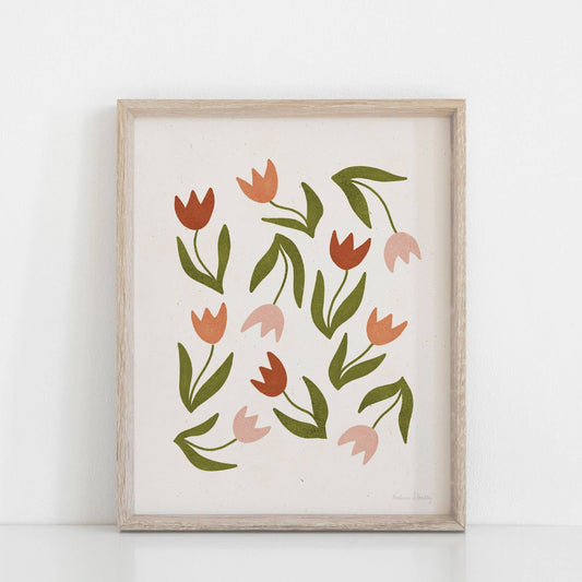 Scattered Tulips Wall Art Print - La Vie Est Belle