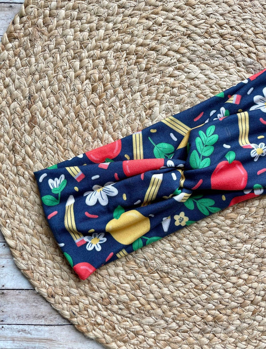 School Supplies Knit Twist Headband - La Vie Est Belle