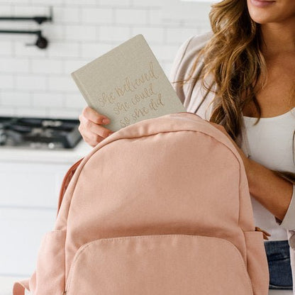 She Believed She Could Tan Fabric Journal - La Vie Est Belle
