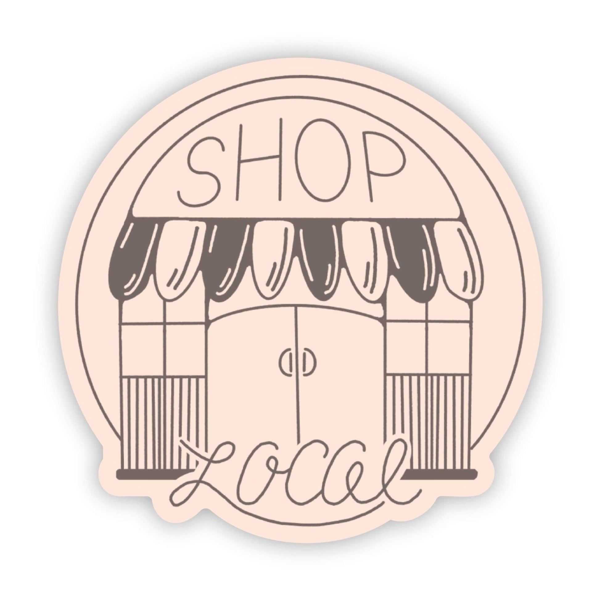 "Shop Local" Pink Sticker - La Vie Est Belle