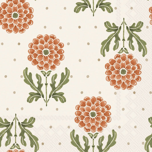 Simple Flower Orange Paper Lunch Napkins 20 ct Fall Autumn - La Vie Est Belle