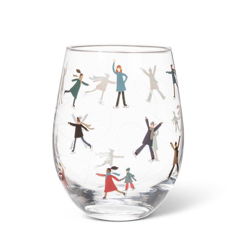 Skaters Stemless Wine Glass - La Vie Est Belle
