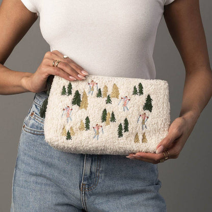 Skiing People Scene Travel Pouch - La Vie Est Belle