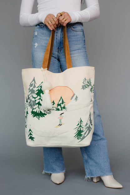 Skiing Person Tote - La Vie Est Belle
