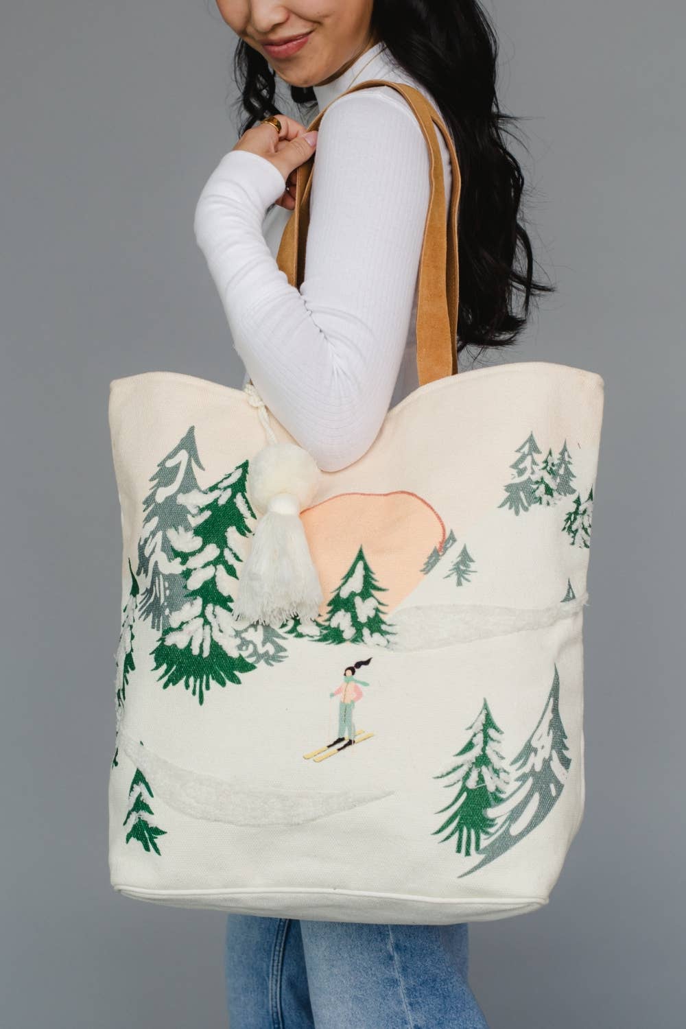 Skiing Person Tote - La Vie Est Belle