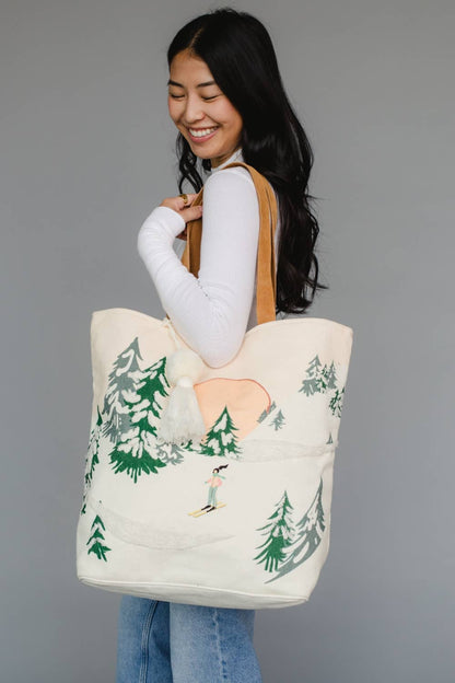 Skiing Person Tote - La Vie Est Belle