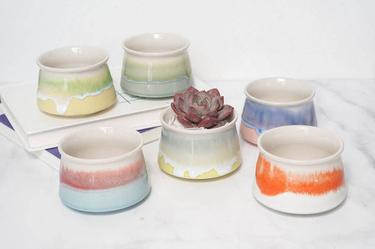 Small Glazed Colorful Pot - La Vie Est Belle
