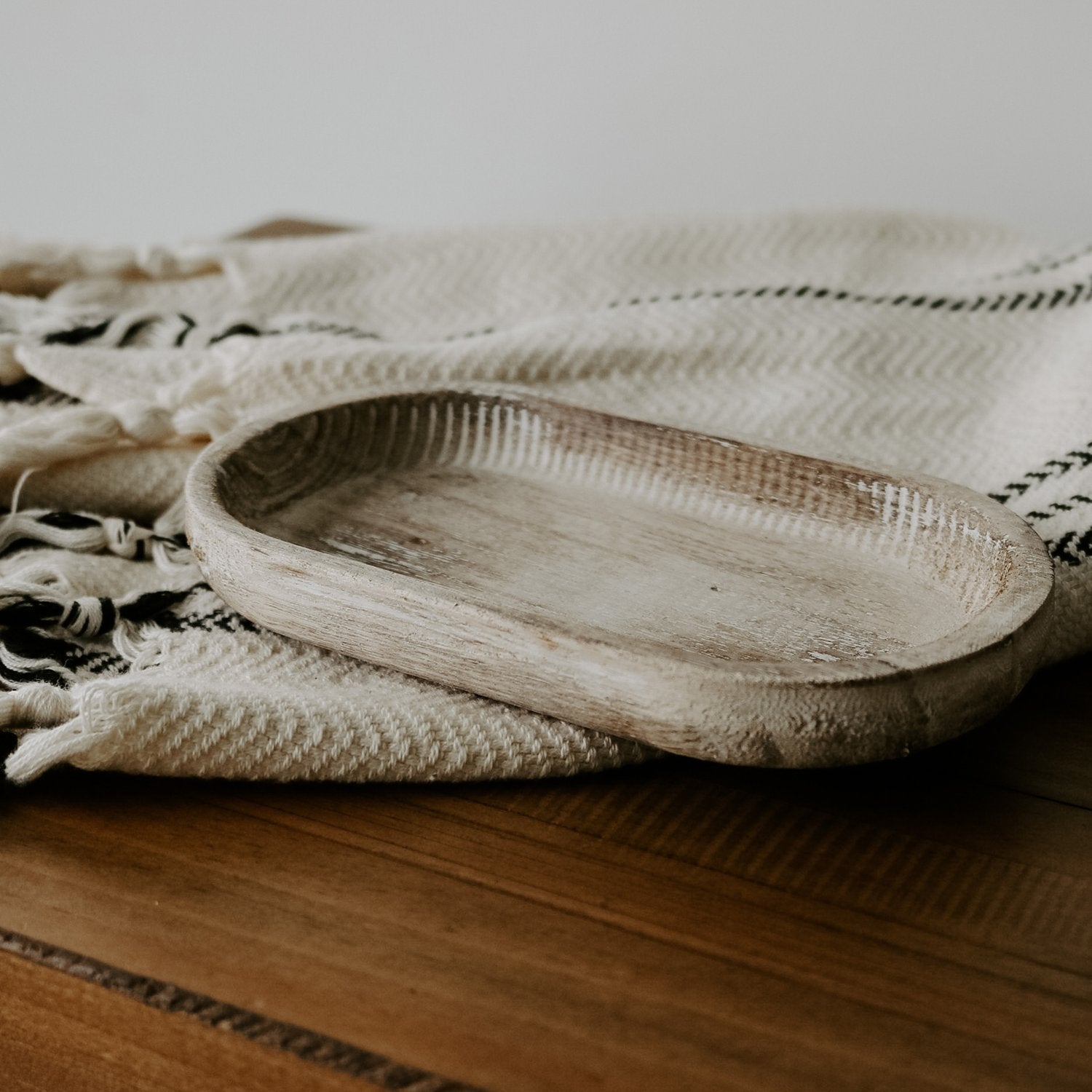 Small Rustic Wood Tray - Holds Sweet Water Decor Candles and Matches - La Vie Est Belle