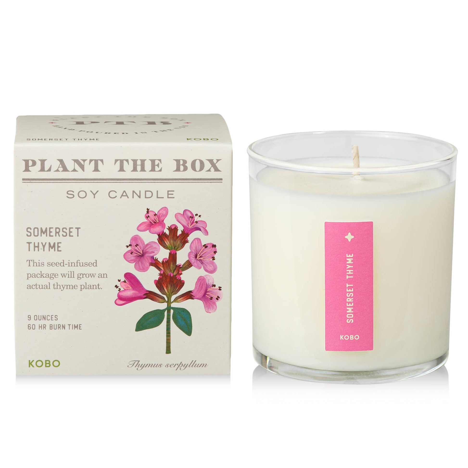 Somerset Thyme - Plant the Box Candle - 9oz. - La Vie Est Belle