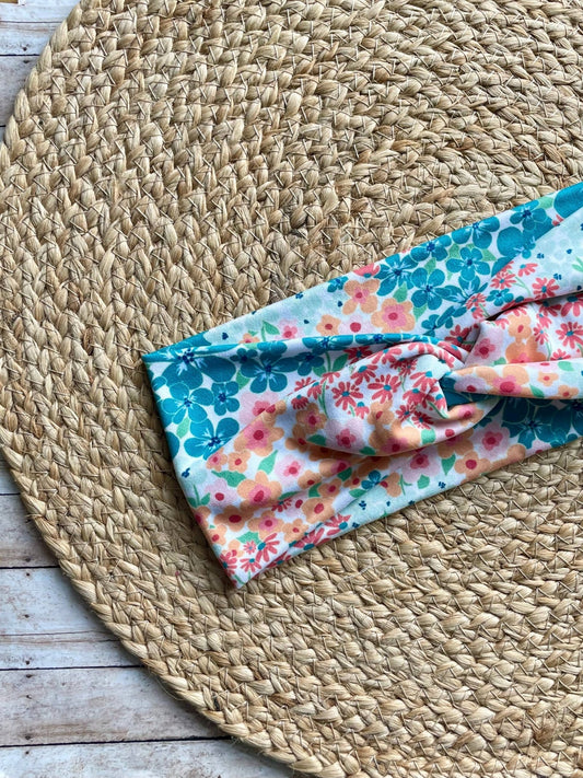 Spring Meadow Teal Knit Twist Headband - La Vie Est Belle