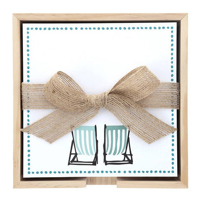 Square Notepaper with Acrylic Tray - Beach Chairs - La Vie Est Belle