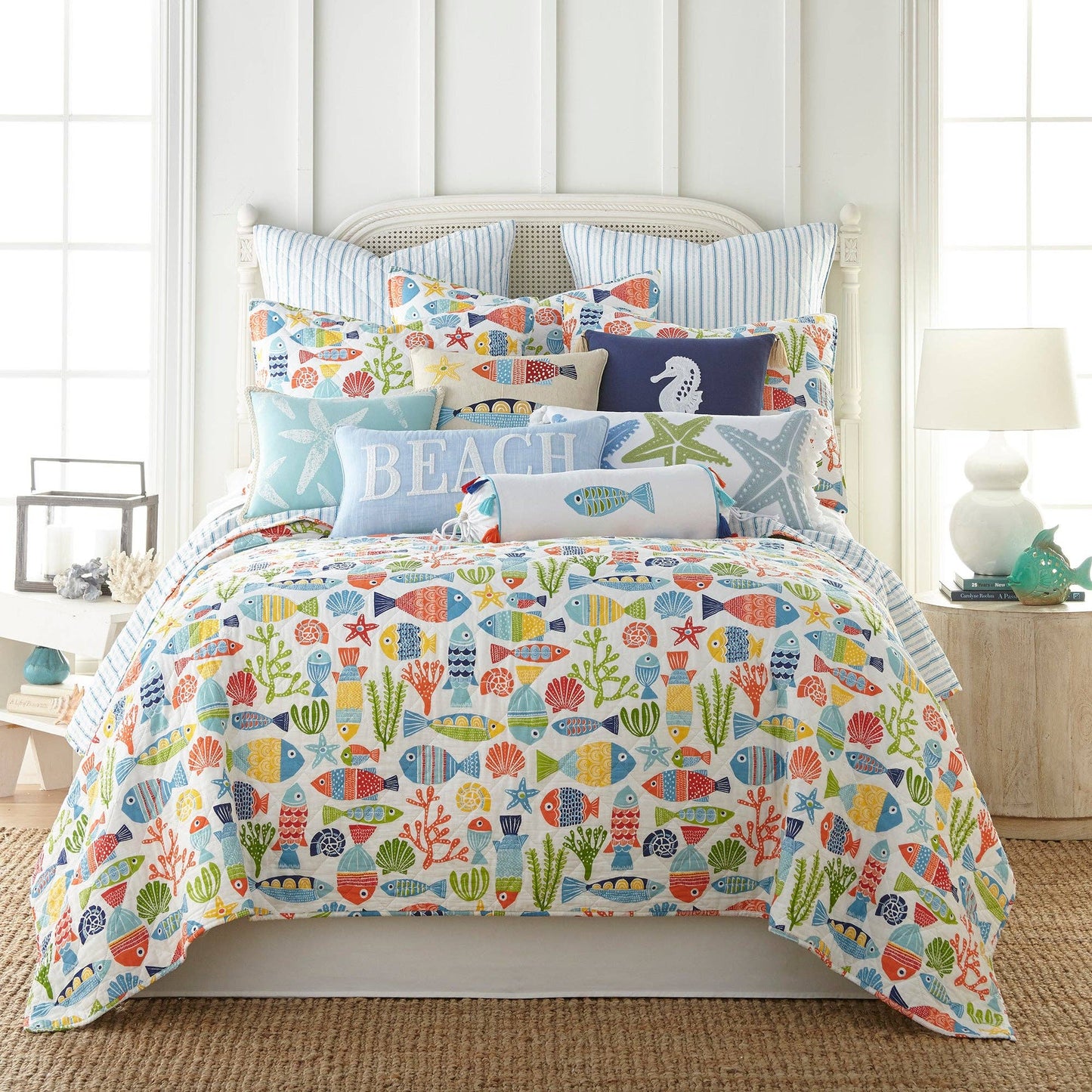 St. Anton Multi Color Fish Pillow - La Vie Est Belle