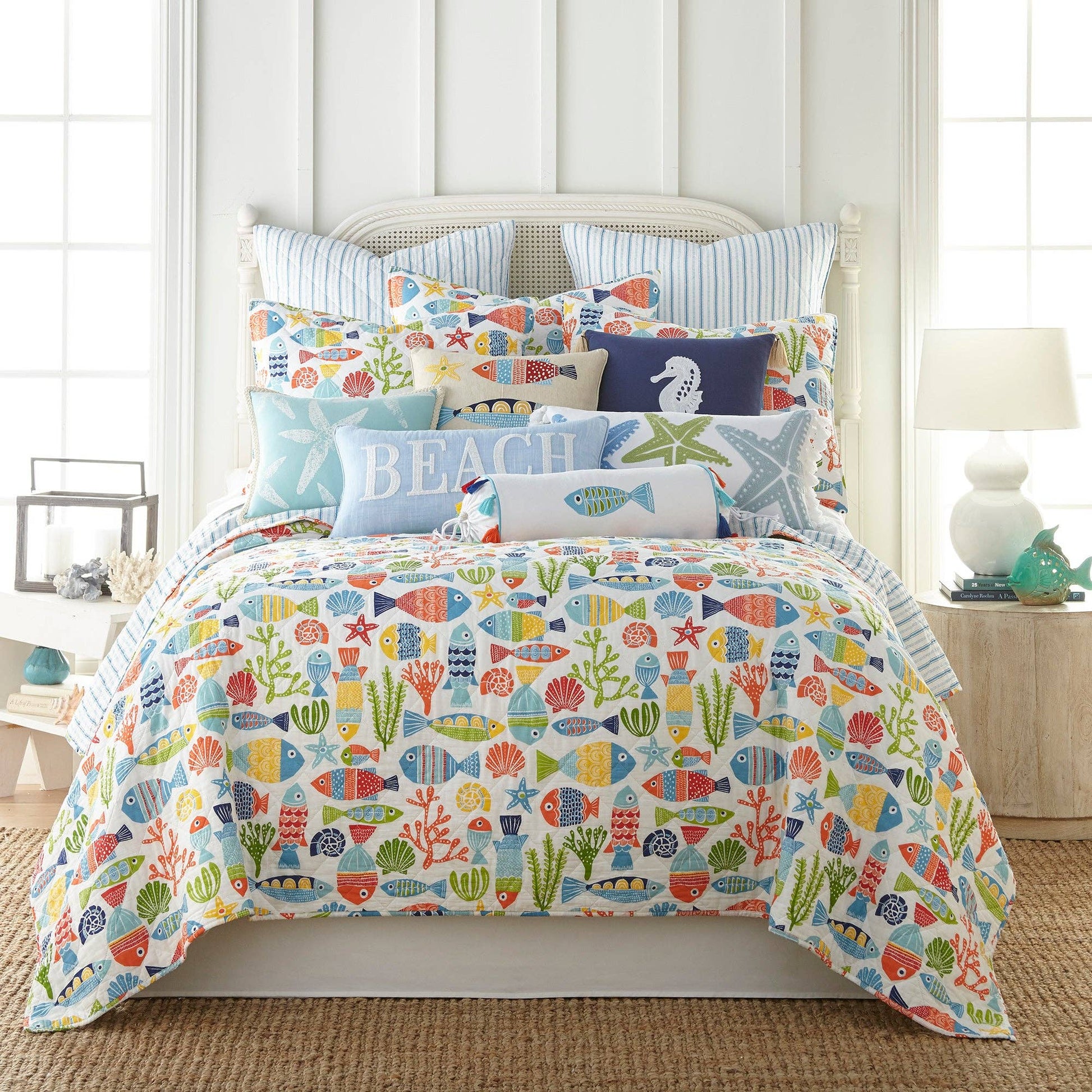 St. Anton Multi Color Fish Pillow - La Vie Est Belle
