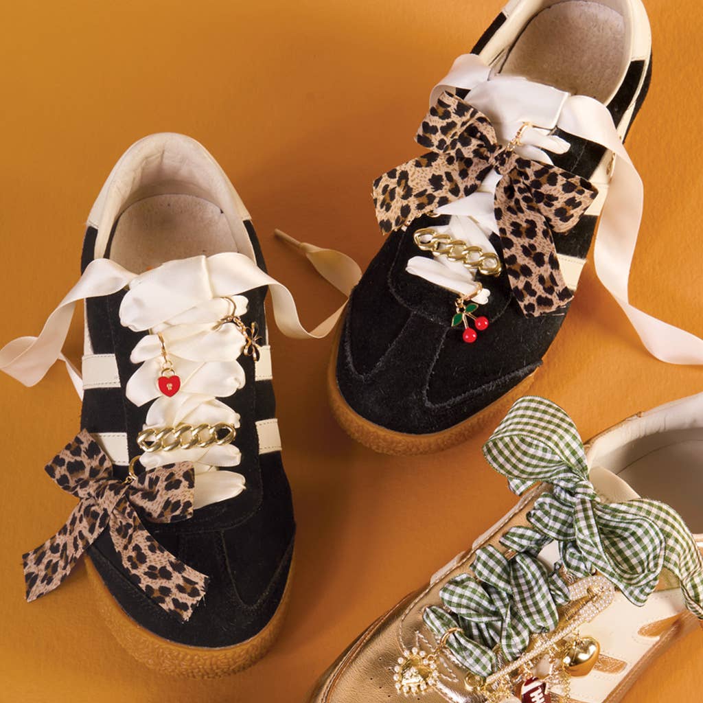 Step It Up Shoelaces–Gingham Green - La Vie Est Belle