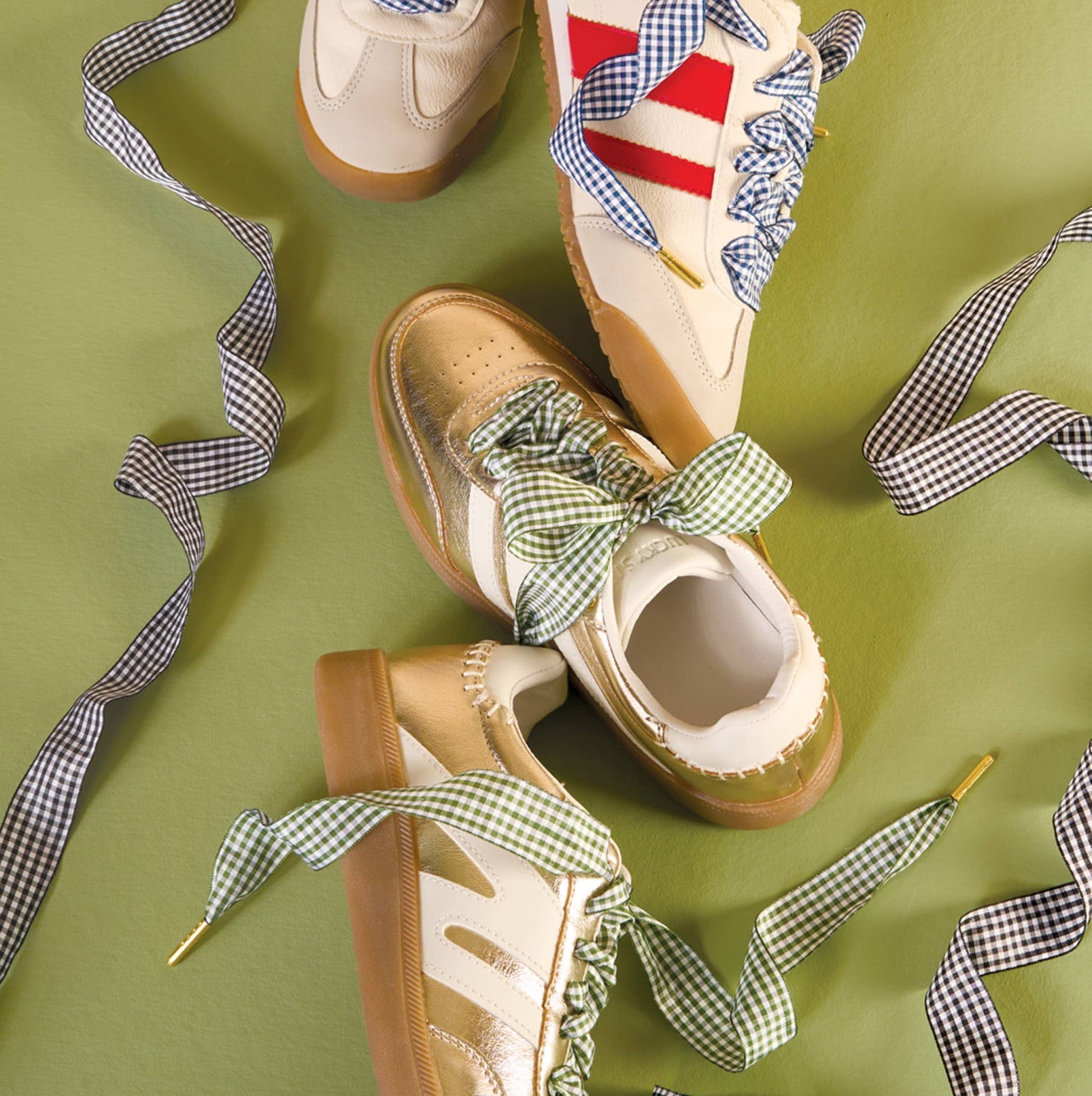 Step It Up Shoelaces–Gingham Pink - La Vie Est Belle