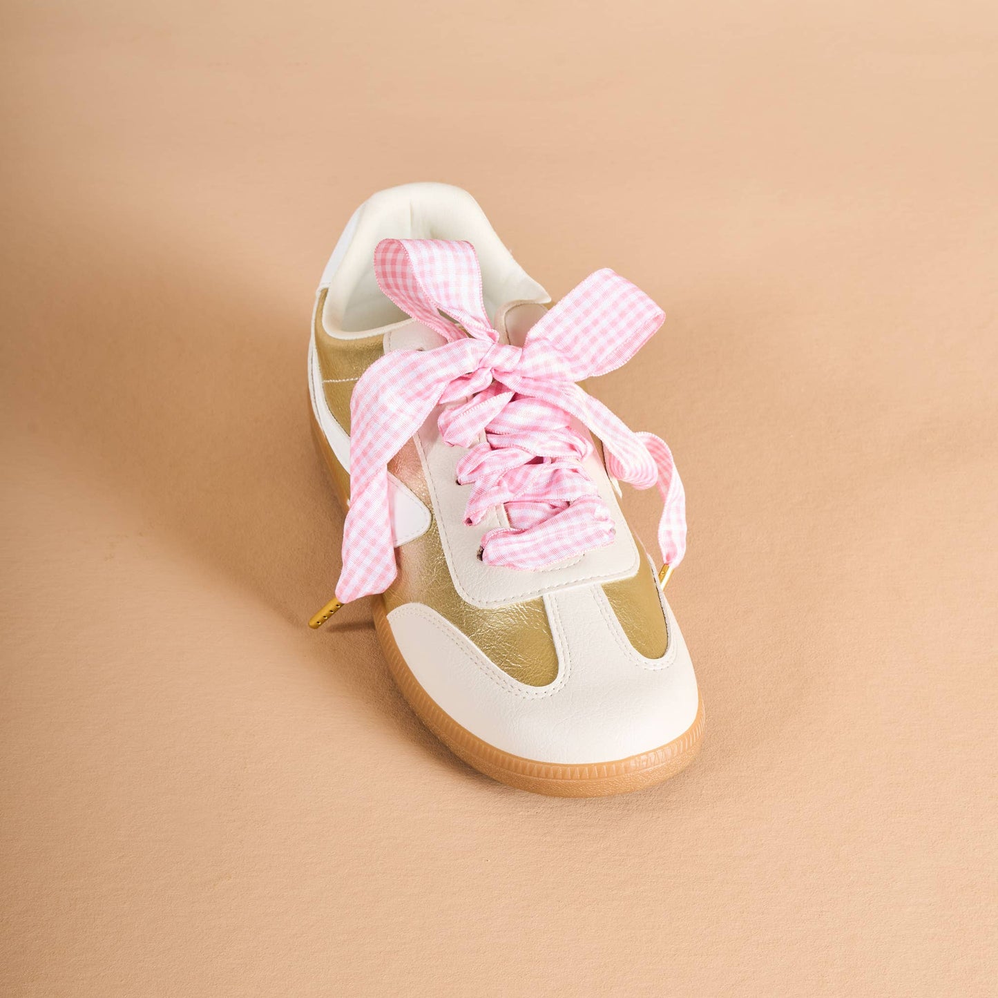 Step It Up Shoelaces–Gingham Pink - La Vie Est Belle