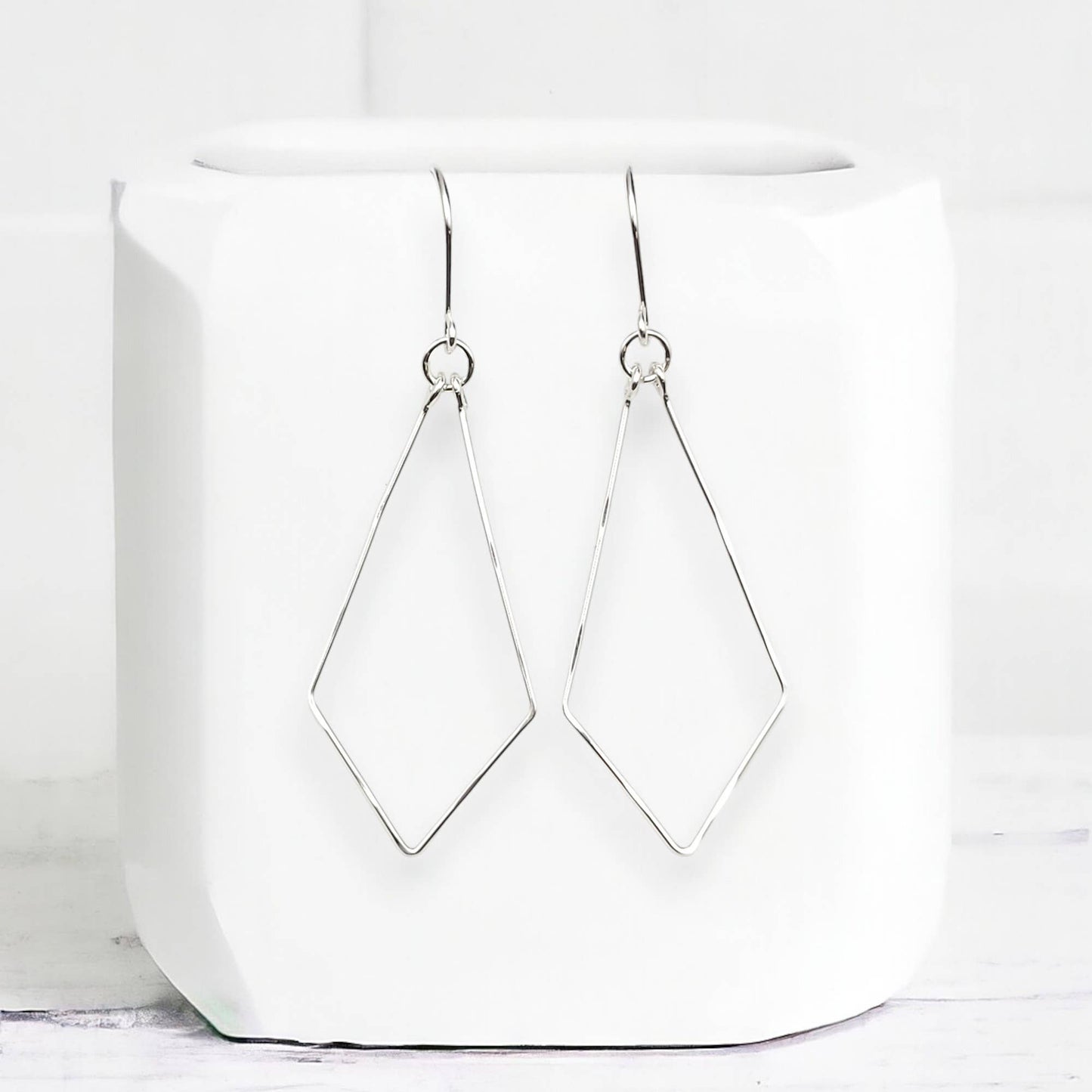 Sterling Silver Trapezoid Earrings - La Vie Est Belle