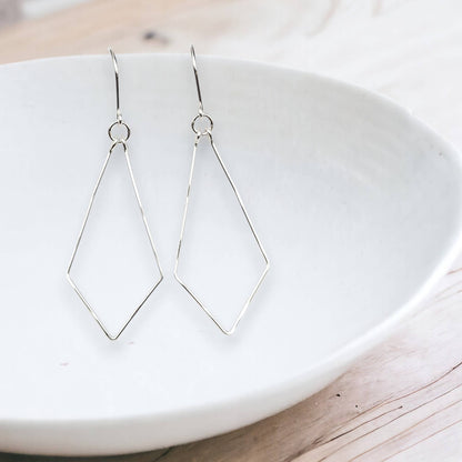 Sterling Silver Trapezoid Earrings - La Vie Est Belle