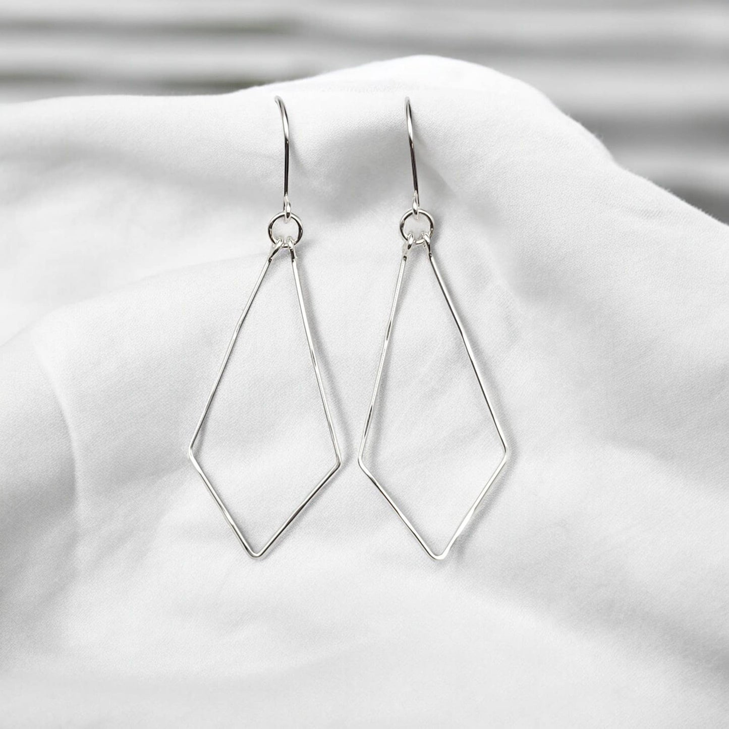 Sterling Silver Trapezoid Earrings - La Vie Est Belle