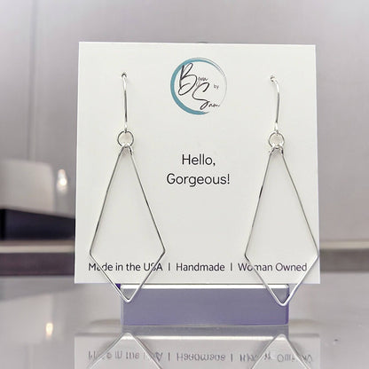 Sterling Silver Trapezoid Earrings - La Vie Est Belle
