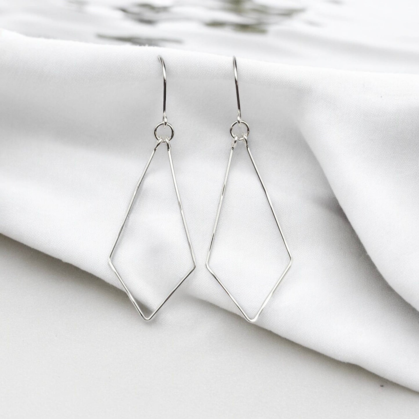 Sterling Silver Trapezoid Earrings - La Vie Est Belle