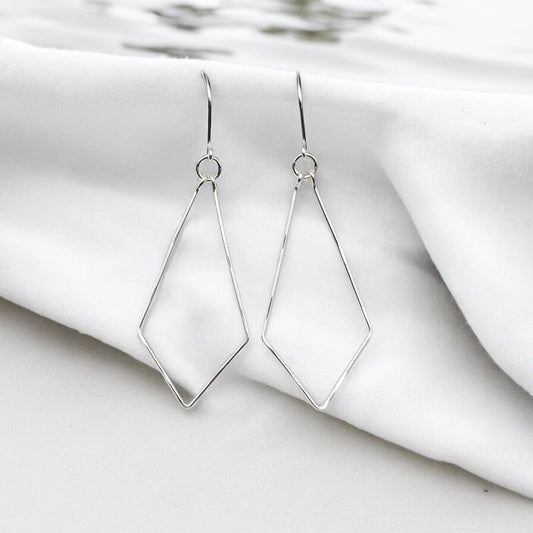 Sterling Silver Trapezoid Earrings - La Vie Est Belle