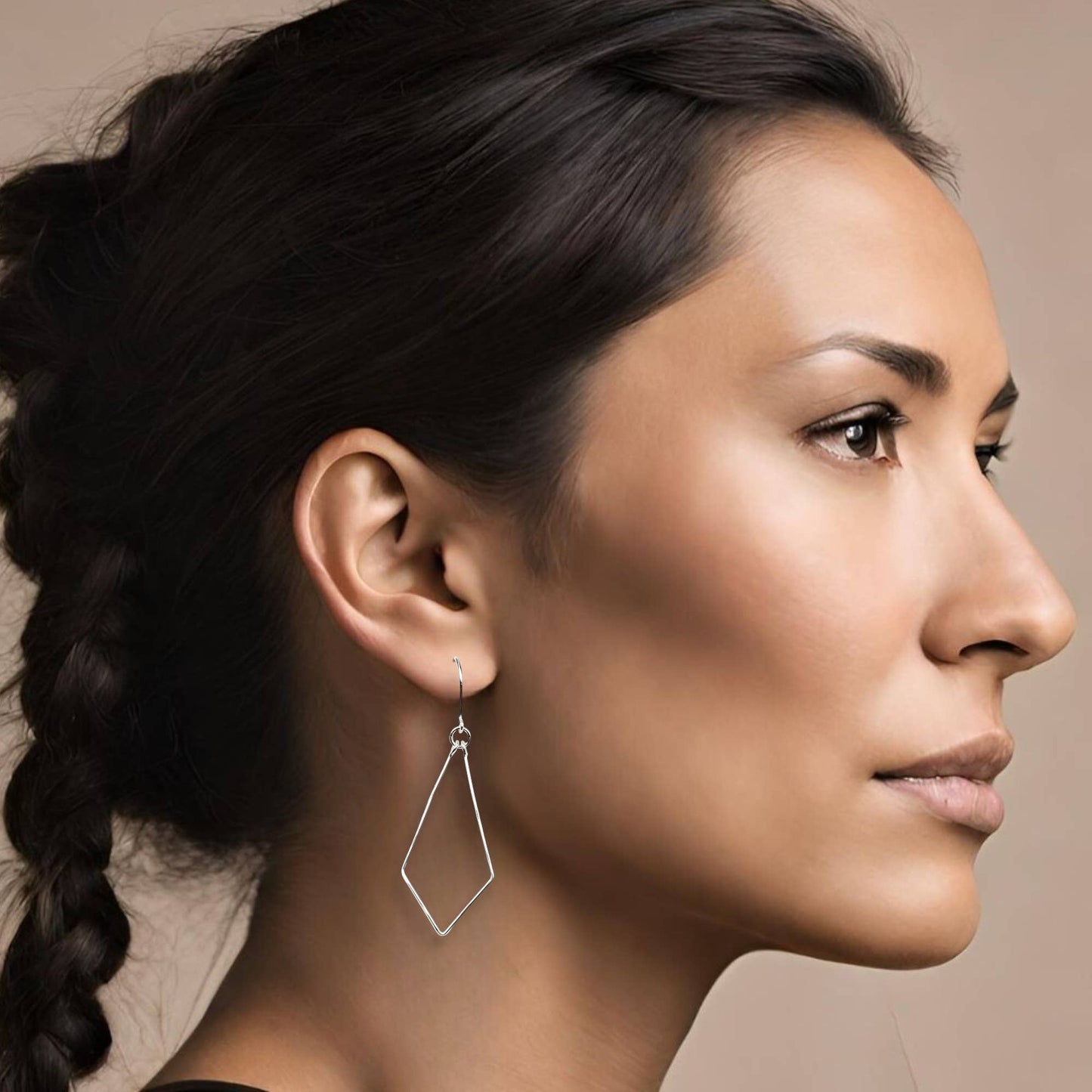 Sterling Silver Trapezoid Earrings - La Vie Est Belle