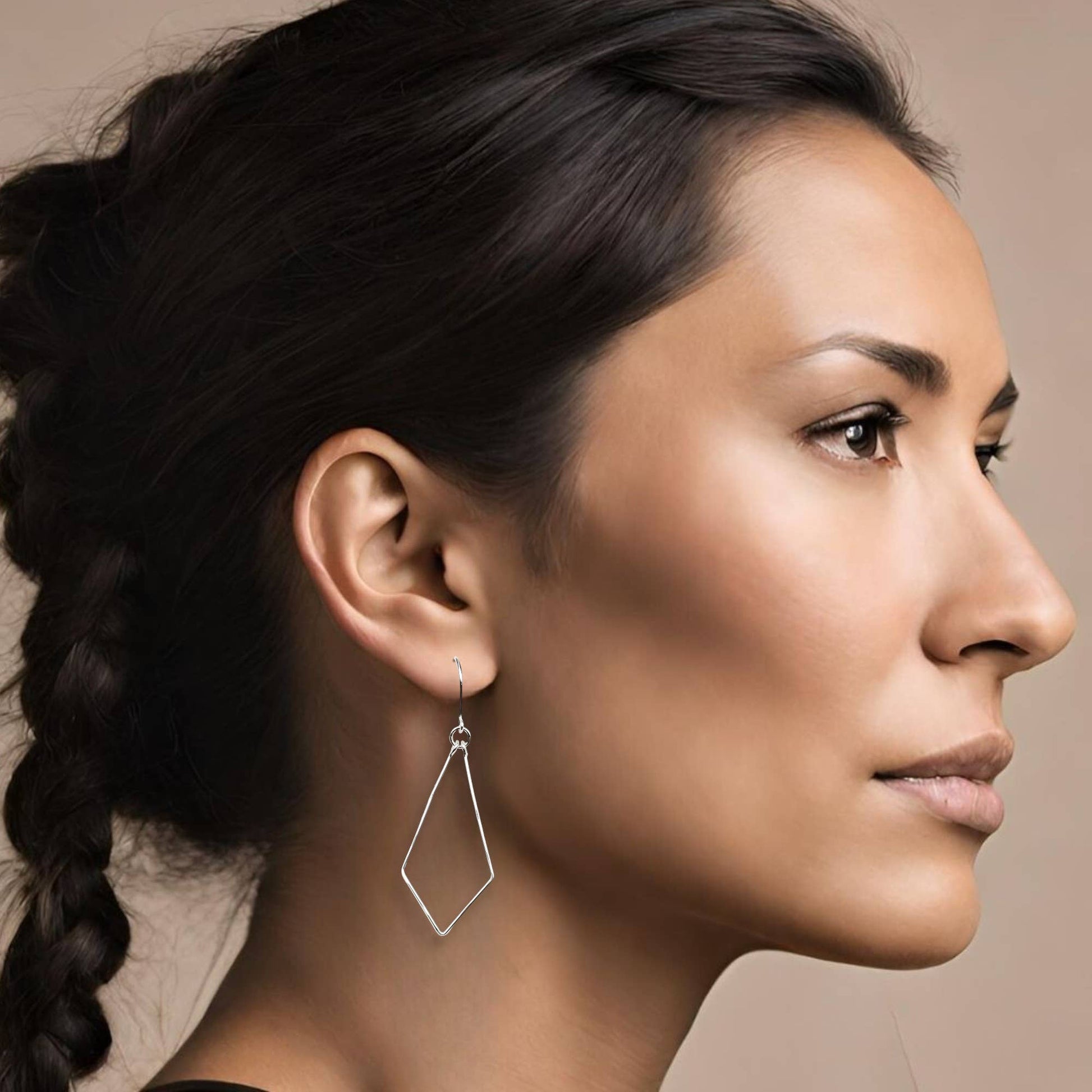 Sterling Silver Trapezoid Earrings - La Vie Est Belle