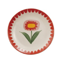 Stoneware Plate w Flower - La Vie Est Belle