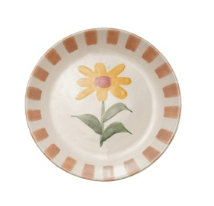 Stoneware Plate w Flower - La Vie Est Belle