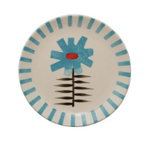 Stoneware Plate w Flower - La Vie Est Belle