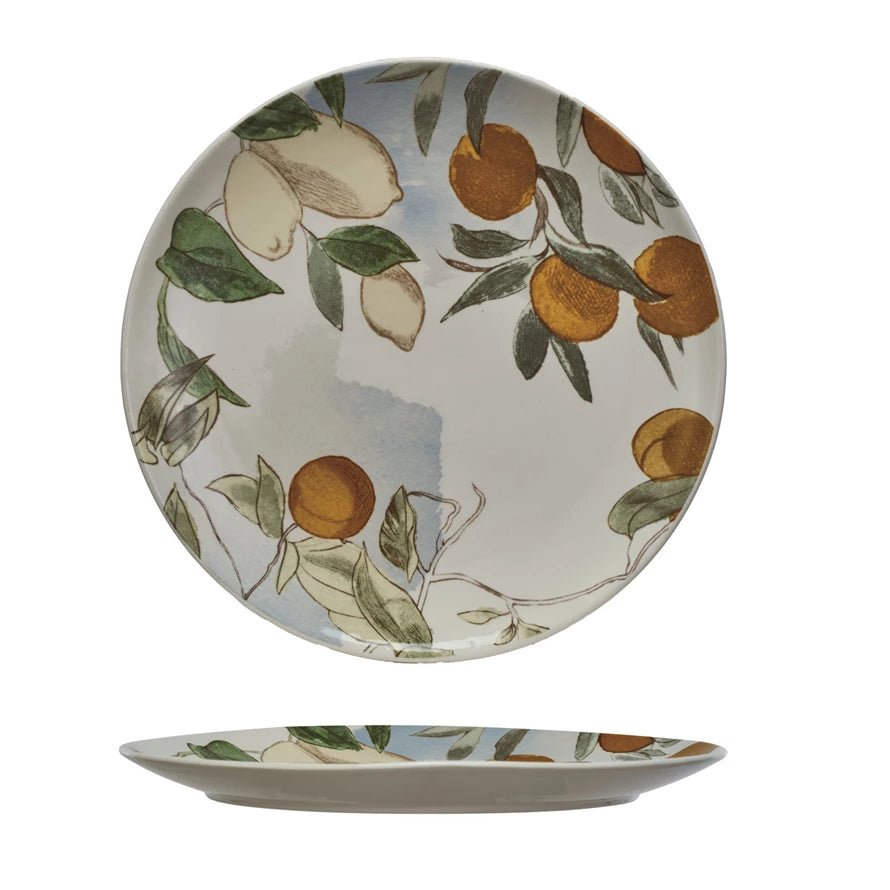 Stoneware Platter w/ Fruit, Multi Color - La Vie Est Belle