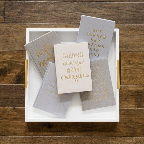 Strong Beautiful Brave Courageous Fabric Journal - La Vie Est Belle
