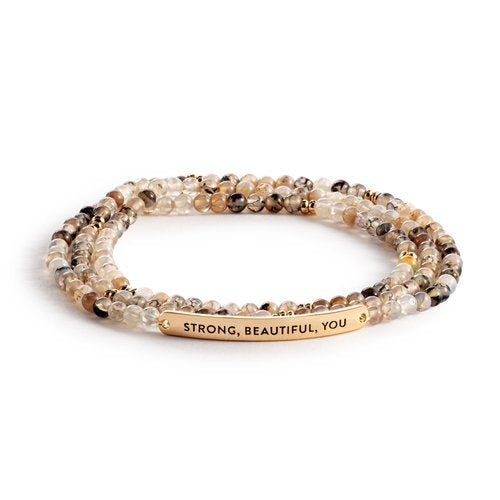 Strong, Beautiful, You Necklace/Bracelet - Taupe Mix - La Vie Est Belle